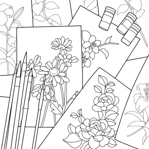 Flower - painting Tools and Works