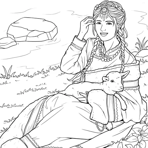 Shepherdess on the Grassland