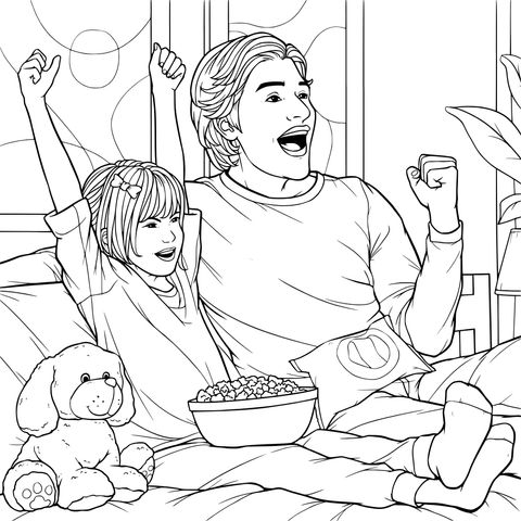 Pai e filha aplaudindo juntos