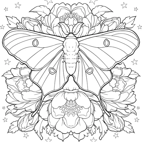 Moth and Flowers