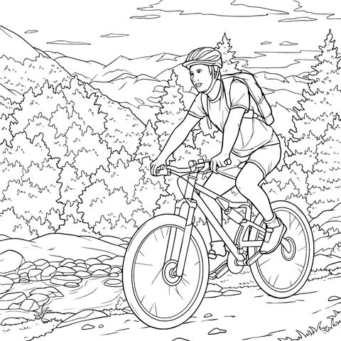 Ciclista nas Montanhas