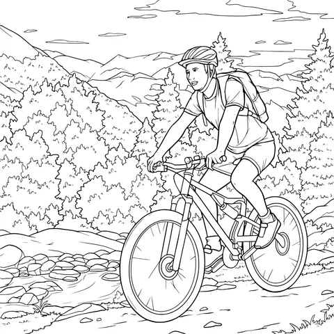 Cyclist in the Mountains