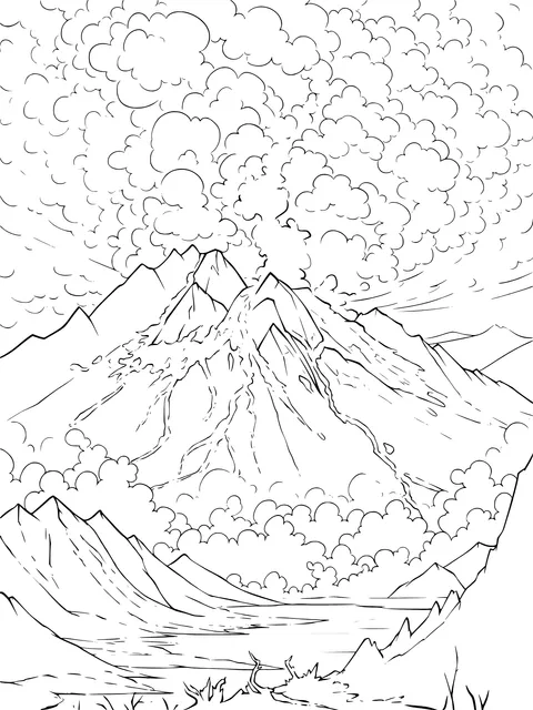 Magnificent Volcanic Eruption Landscape