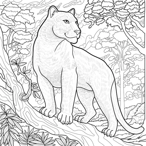 Black Panther in the Jungle