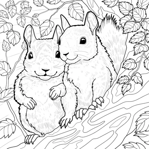 Squirrel Pals on the Tree