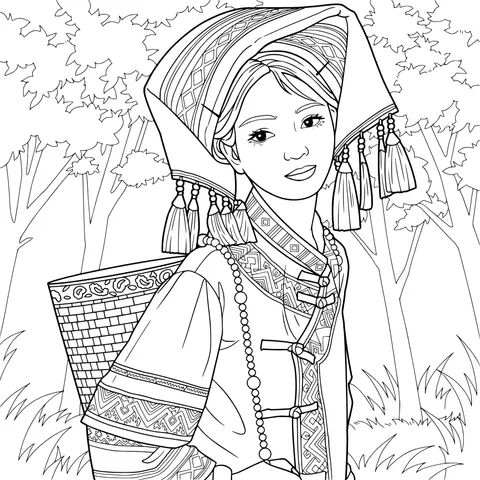 Woman in ethnic costume