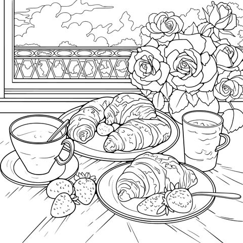 Momento de café - da - manhã no terraço