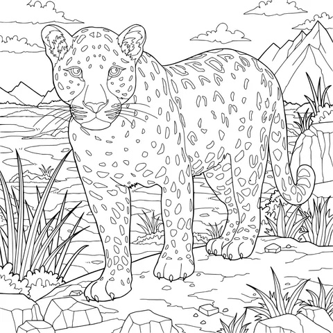 Leopard on the Grassland