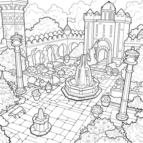 Dreamy Castle Courtyard