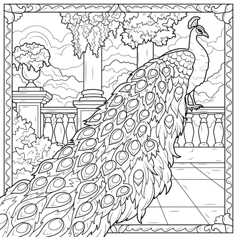 Peacock in the Courtyard