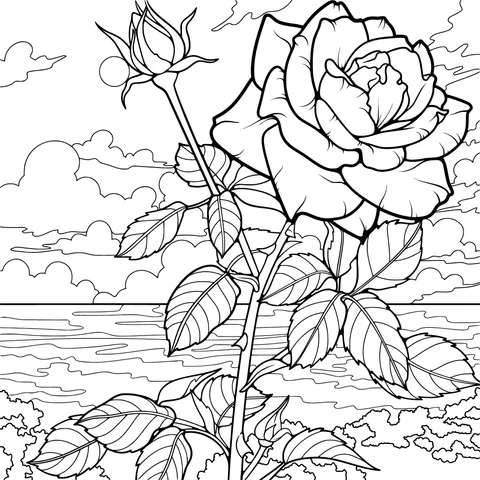 Gorgeous Rose by the Sea