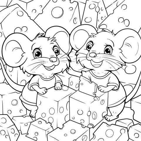 Two Mice and a Cheese Pile