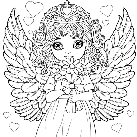 Angelic Princess with Flowers