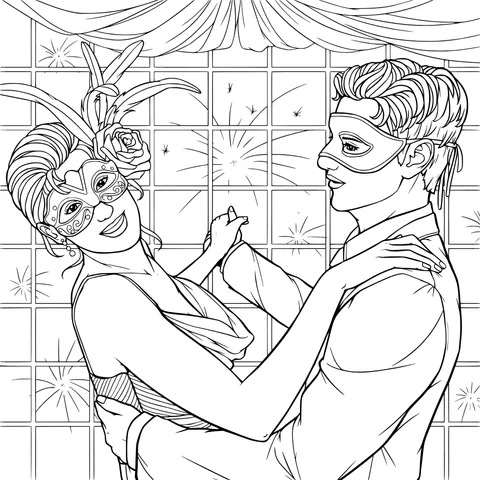 Dancers at a Masquerade Ball