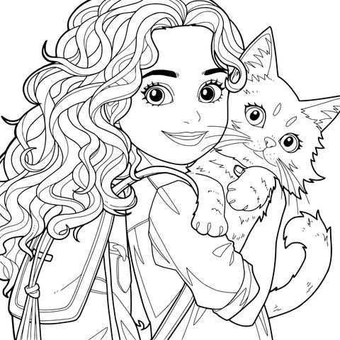 Girl Holding a Cat