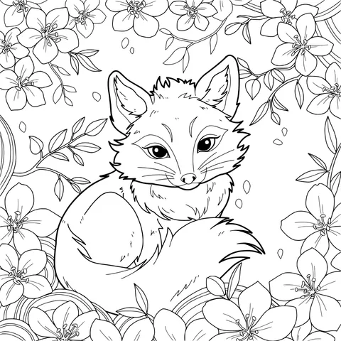 Fox in the Flower丛