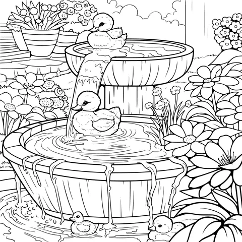Duck Fountain in the Garden
