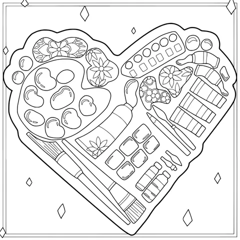 Heart - shaped Art Tool Collection