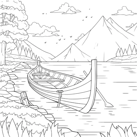 Lonely Boat by the Lake