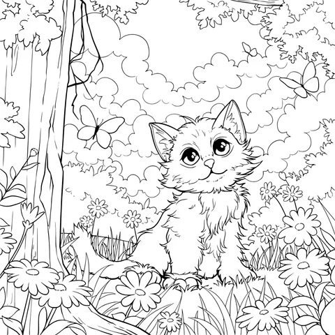 Kitten in the forest
