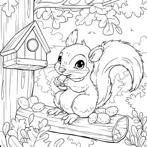 Squirrel Eating in Autumn
