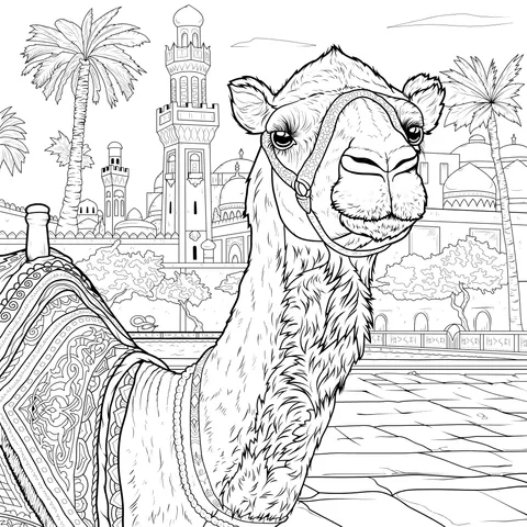 Camel in Front of an Exotic City