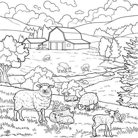 Idyllic farm scenery