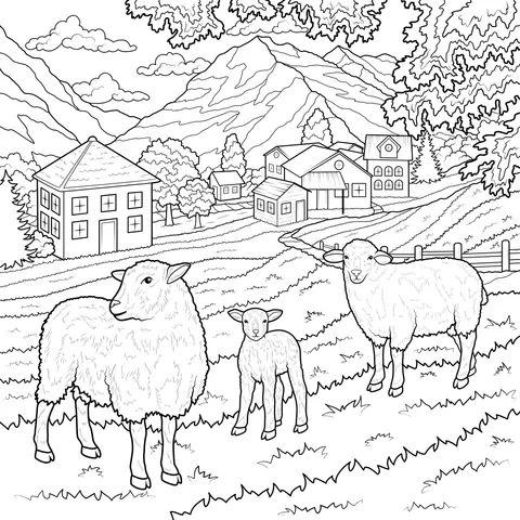 Sheep in a Pastoral Idyll