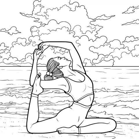 Yoga Practitioner on the Beach