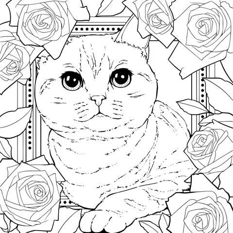 Cat among Roses