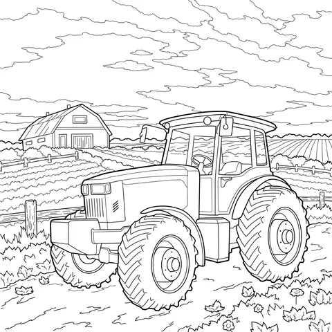 Blue Tractor in the Countryside
