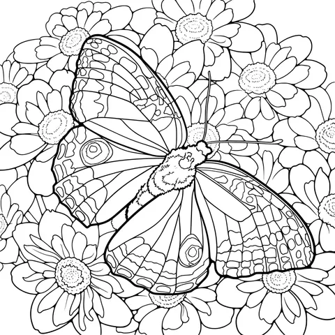 Butterfly in the Flower Cluster