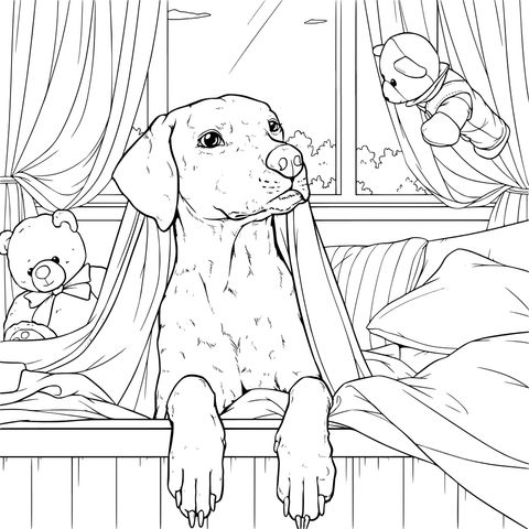 A Dalmatian Covered with a Blanket