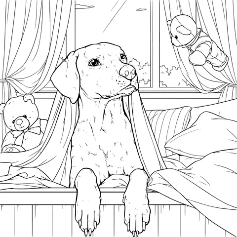 A Dalmatian Covered with a Blanket