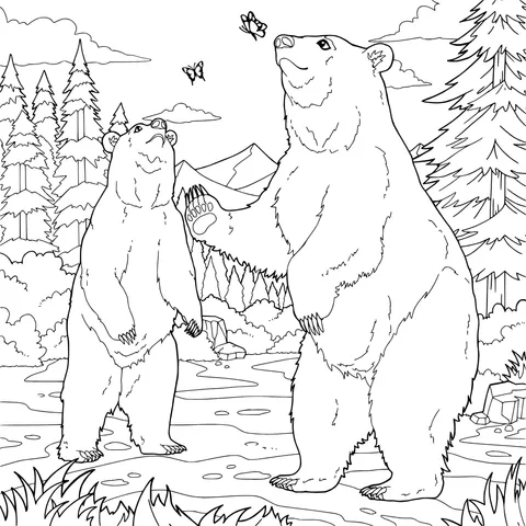 Bears and Butterflies in the Forest