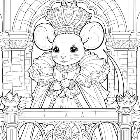Mouse Queen Wearing a Crown