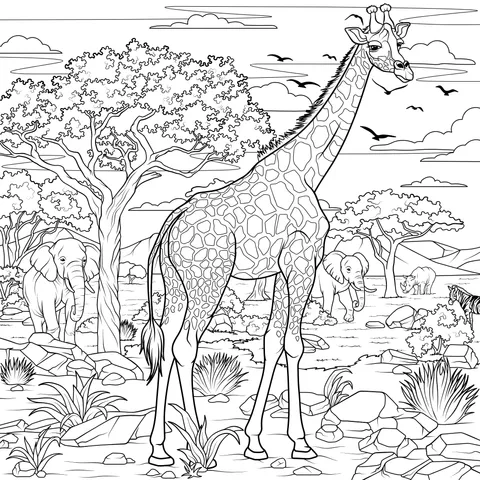 Giraffe on the savanna