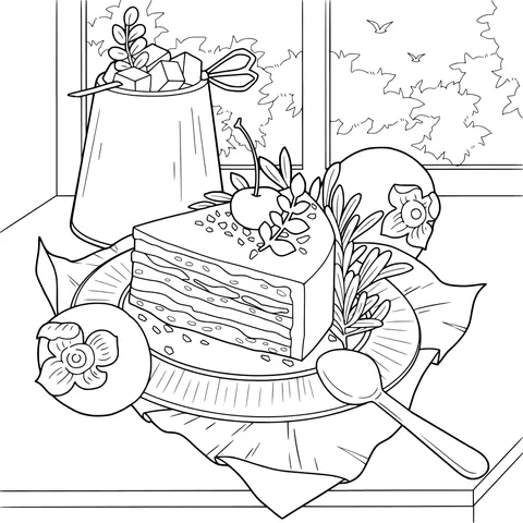 Delicious Cake by the Window