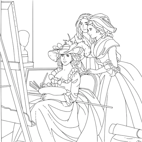 Communication scene in a classical studio