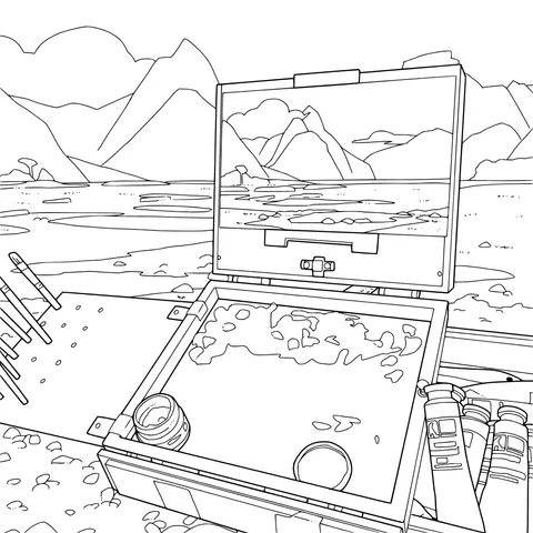 Painting toolbox outdoors