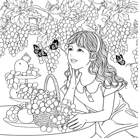 Girl under the Grape Arbor