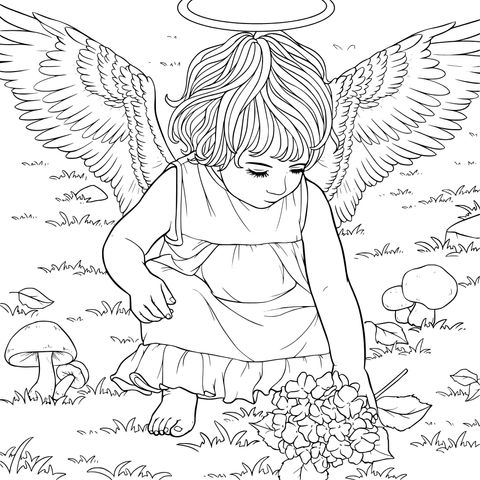 Angel among the flowers