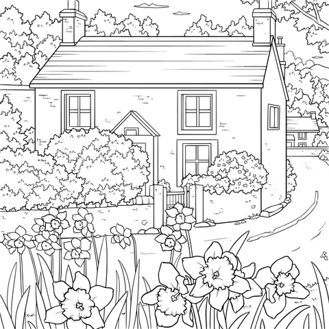 Springtime Cottage in the Countryside