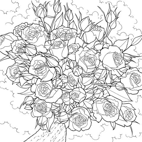 A bunch of pink roses