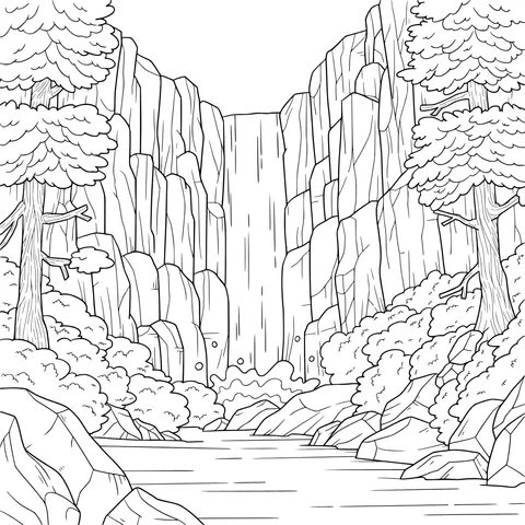 Beautiful Mountain Waterfall