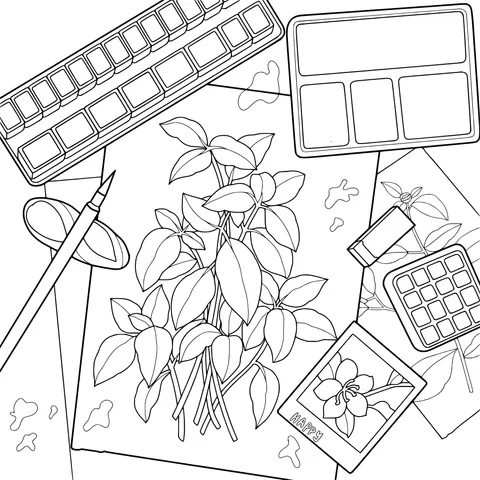 Plant Painting Scene