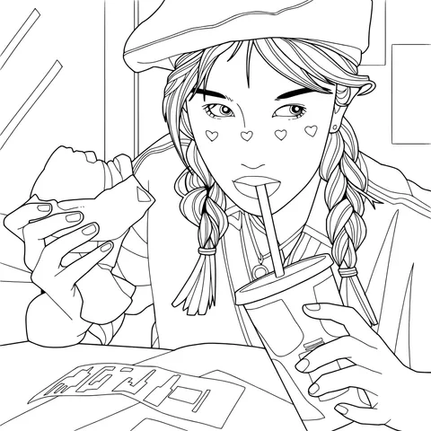 Girl enjoying food