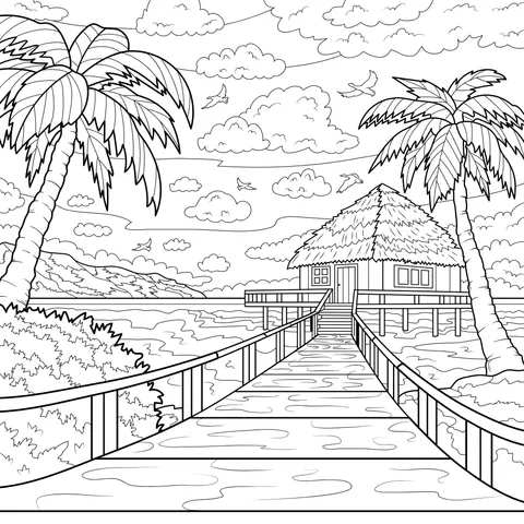Tropical Seaside Hut