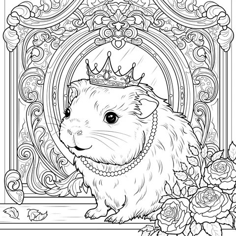 Guinea Pig Wearing a Crown