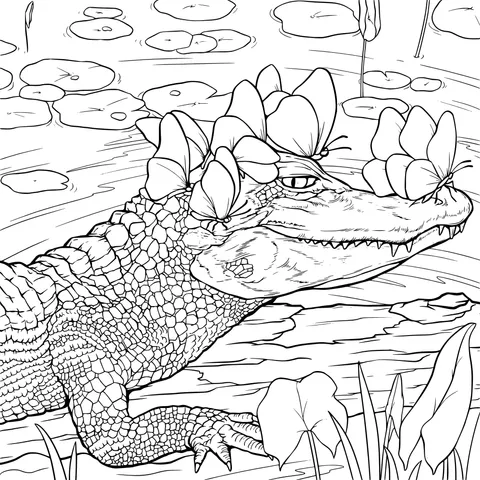 Crocodile and Butterflies
